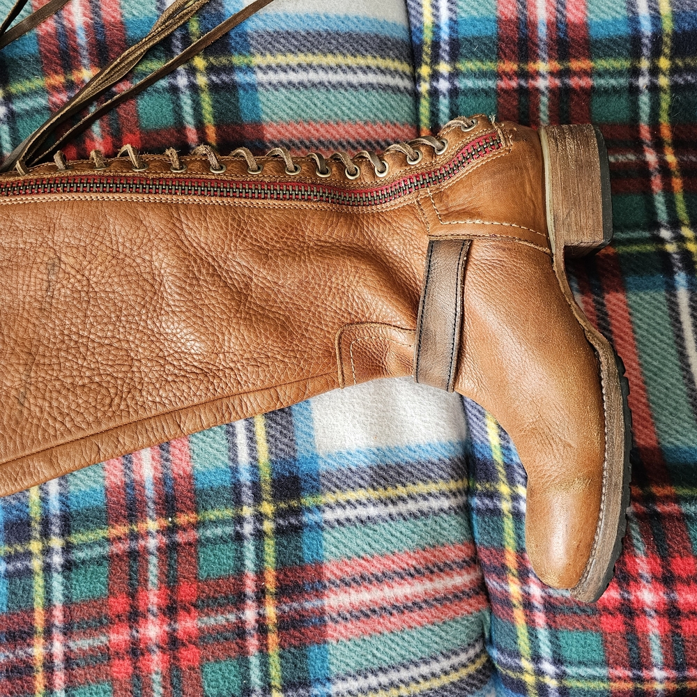 Freebird By Steven Brown Leather Knee-High Boots with Buckle - Picture 2 of 8